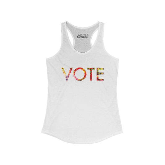 Floral VOTE Racerback Tank