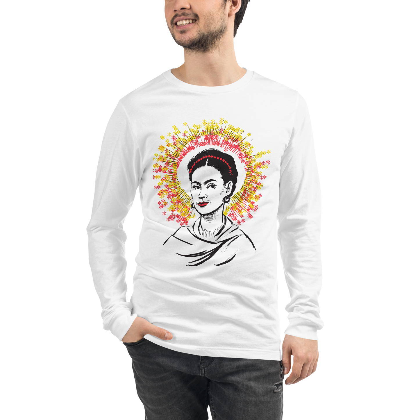 Flores para Frida Unisex Long Sleeve Crewneck