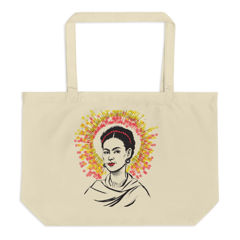 Flores para Frida Large organic tote bag