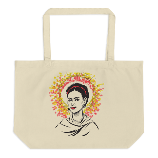 Flores para Frida Large organic tote bag